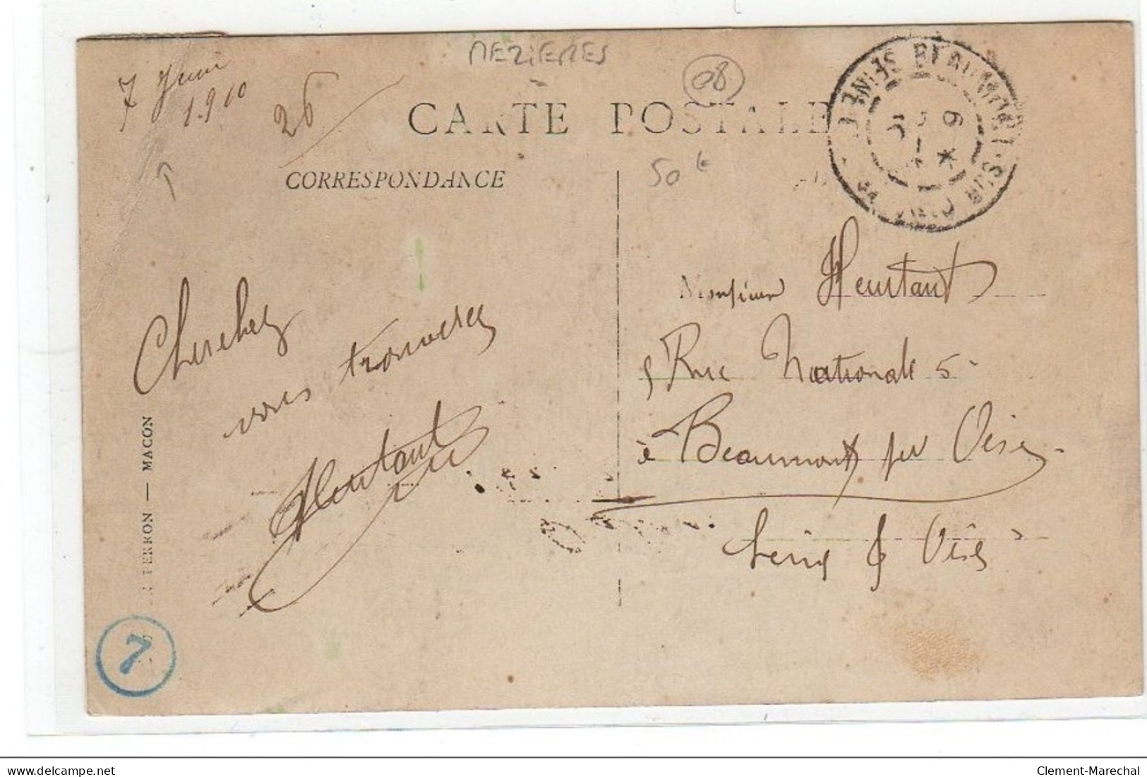 MEZIERES - CHARLEVILLE : Carte Photo De Militaires En 1910 - état (un Coin Plié) - Charleville