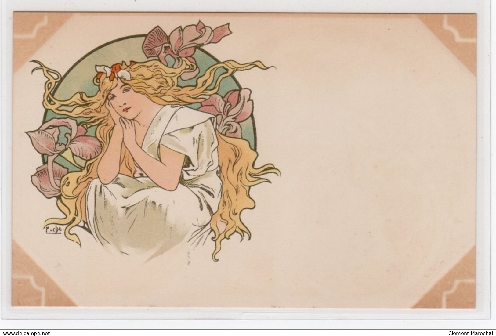 MUCHA Alfons : "femme" Vers 1900 - Bon état (marques D'album) - Mucha, Alphonse