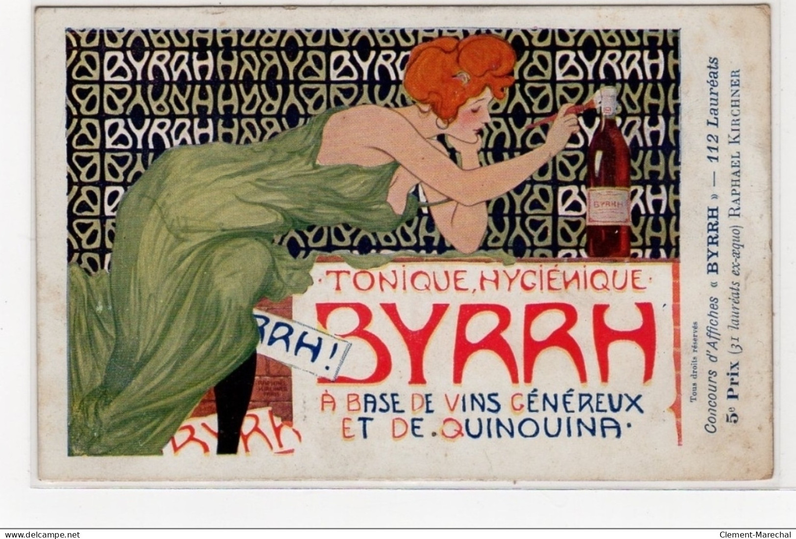 KIRCHNER Raphaël :  "publicité BYRRH" (F-9) (papier épais) -état (défauts) - Kirchner, Raphael