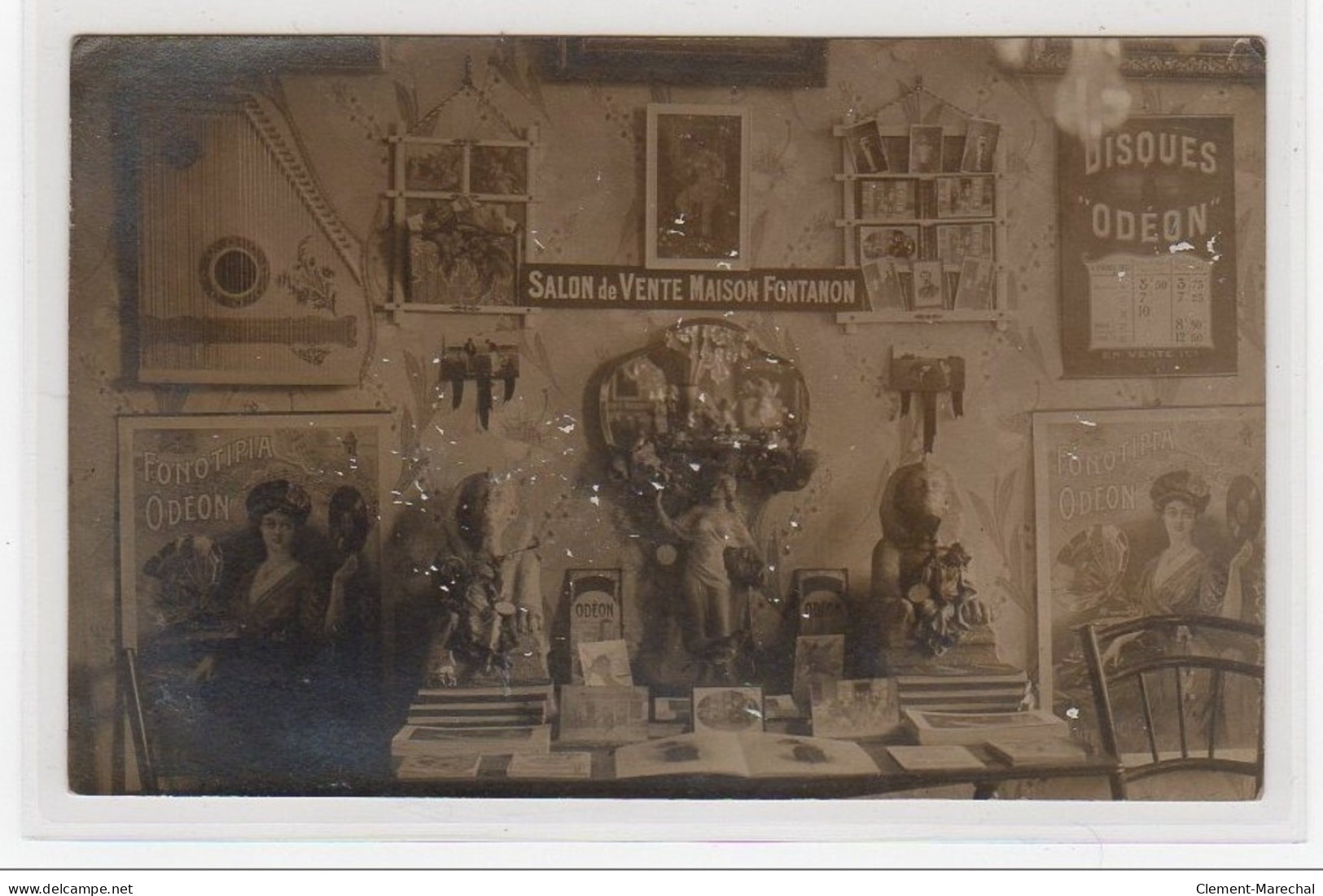 PARIS : Carte Photo De L&acute;intérieur Du Magasin De Machines Parlantes FONTANON Au 126 Rue De L&acute;Ouest-phonograp - Paris (14)