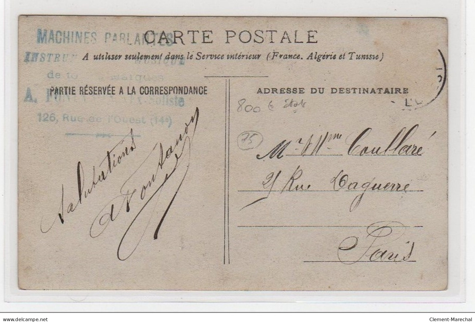 PARIS : Carte Photo De L&acute;intérieur Du Magasin De Machines Parlantes FONTANON Au 126 Rue De L&acute;Ouest-phonograp - Paris (14)