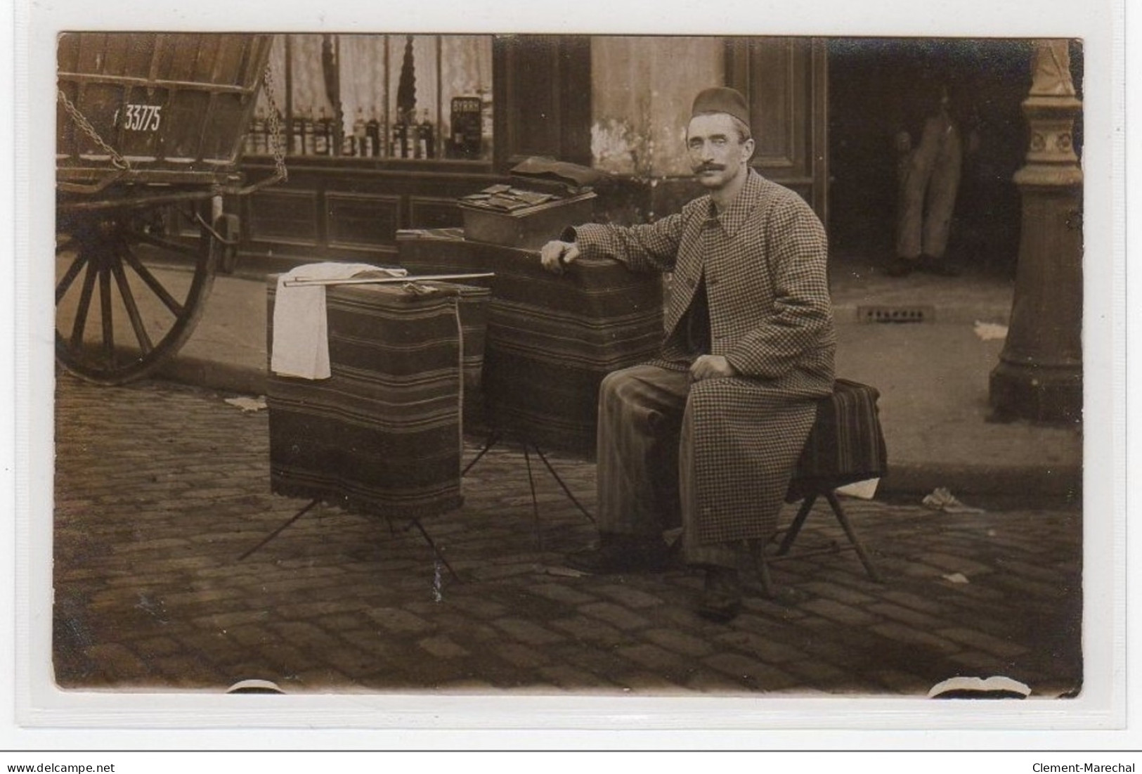 PARIS : Carte Photo D&acute;un Marchand Ambulant Vers 1910 - Très Bon état - Petits Métiers à Paris