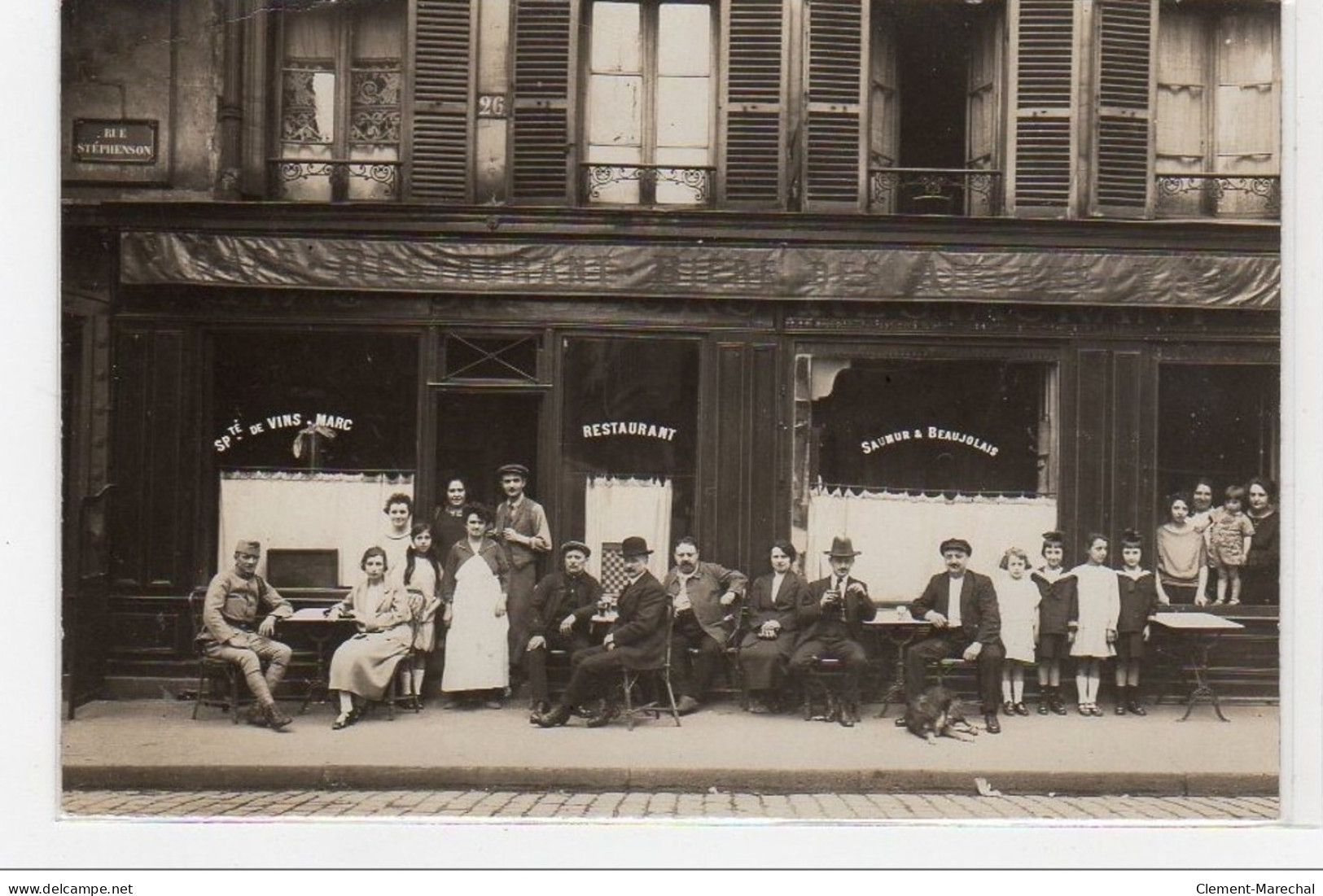 PARIS : Photo Format Cpa D&acute;un Restaurant Rue Stephenson Vers 1910 - Bon état (un Coin Plié) - Distretto: 18