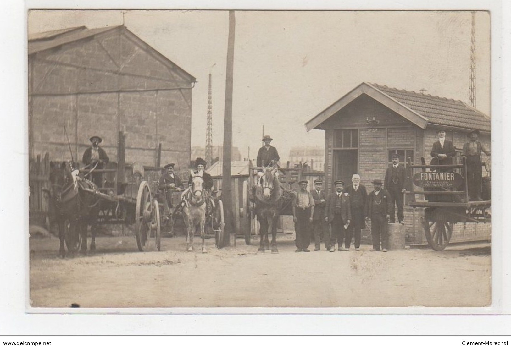 ASNIERES : Carte Photo D'un Attelage Servant Au Transport FONTANIER - Très Bon état - Asnieres Sur Seine