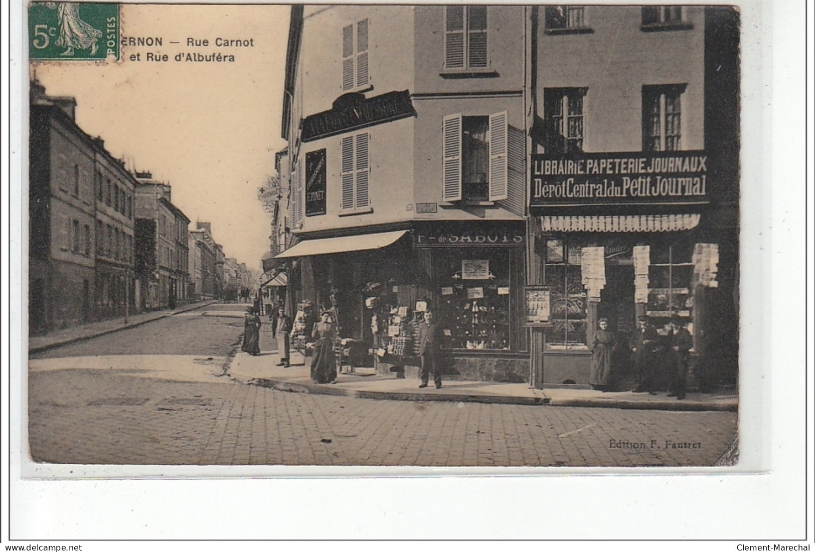 VERNON - Rue Carnot Et Rue D'Albuféra - Magasin De Cartes Postales - Très Bon état - Vernon