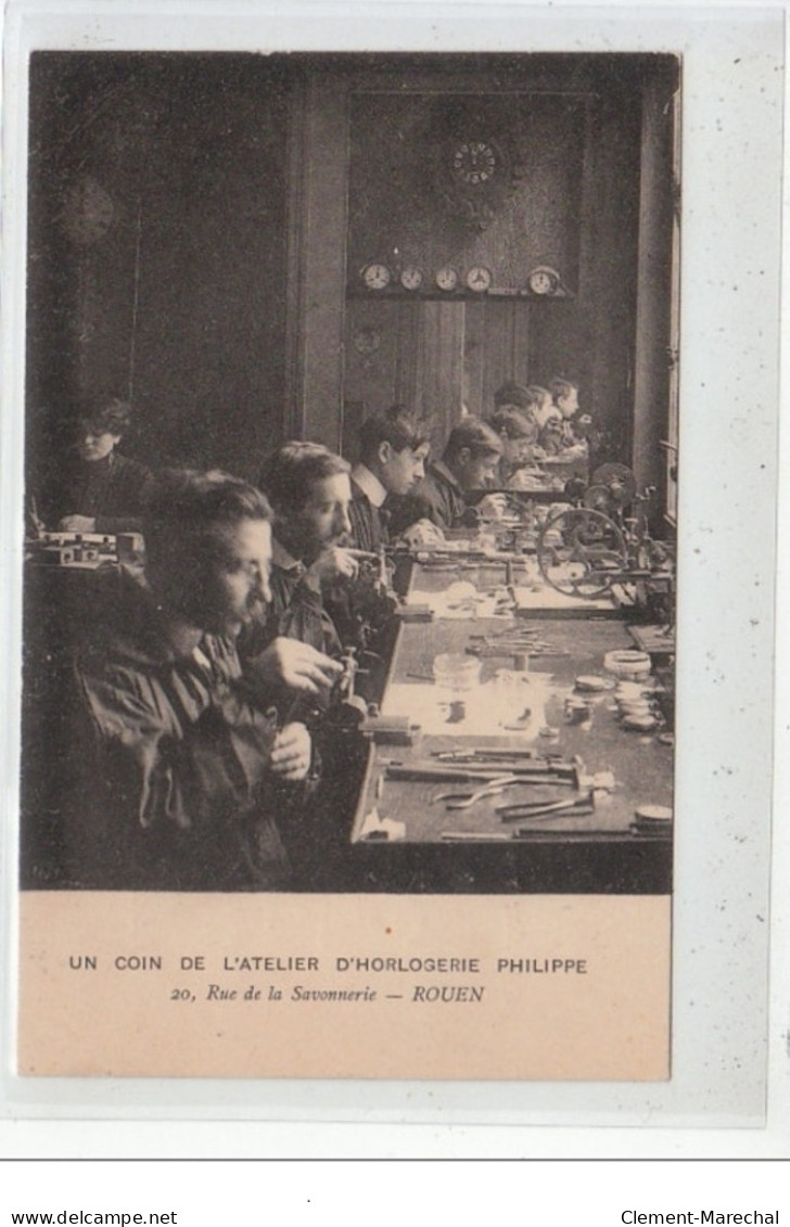 ROUEN - CARTE PHOTO - Un Coin De L'atelier D'horlogerie Philippe 20,rue De La Savonnerie - Très Bon état - Rouen