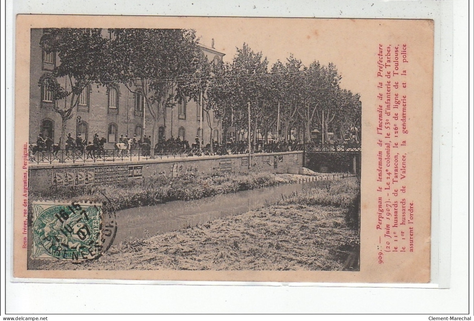 PERPIGNAN - Le Lendemain De L'incendie De La Préfecture 20 Juin 1907 - GREVES - Très Bon état - Perpignan