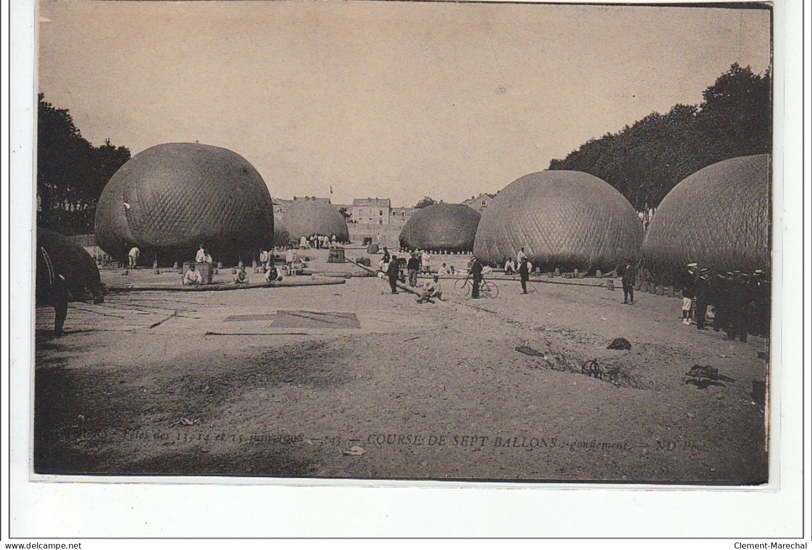 TOURS - Fêtes De Juin 1908 Course De Sept Ballons: Gonflement - Très Bon état - Tours