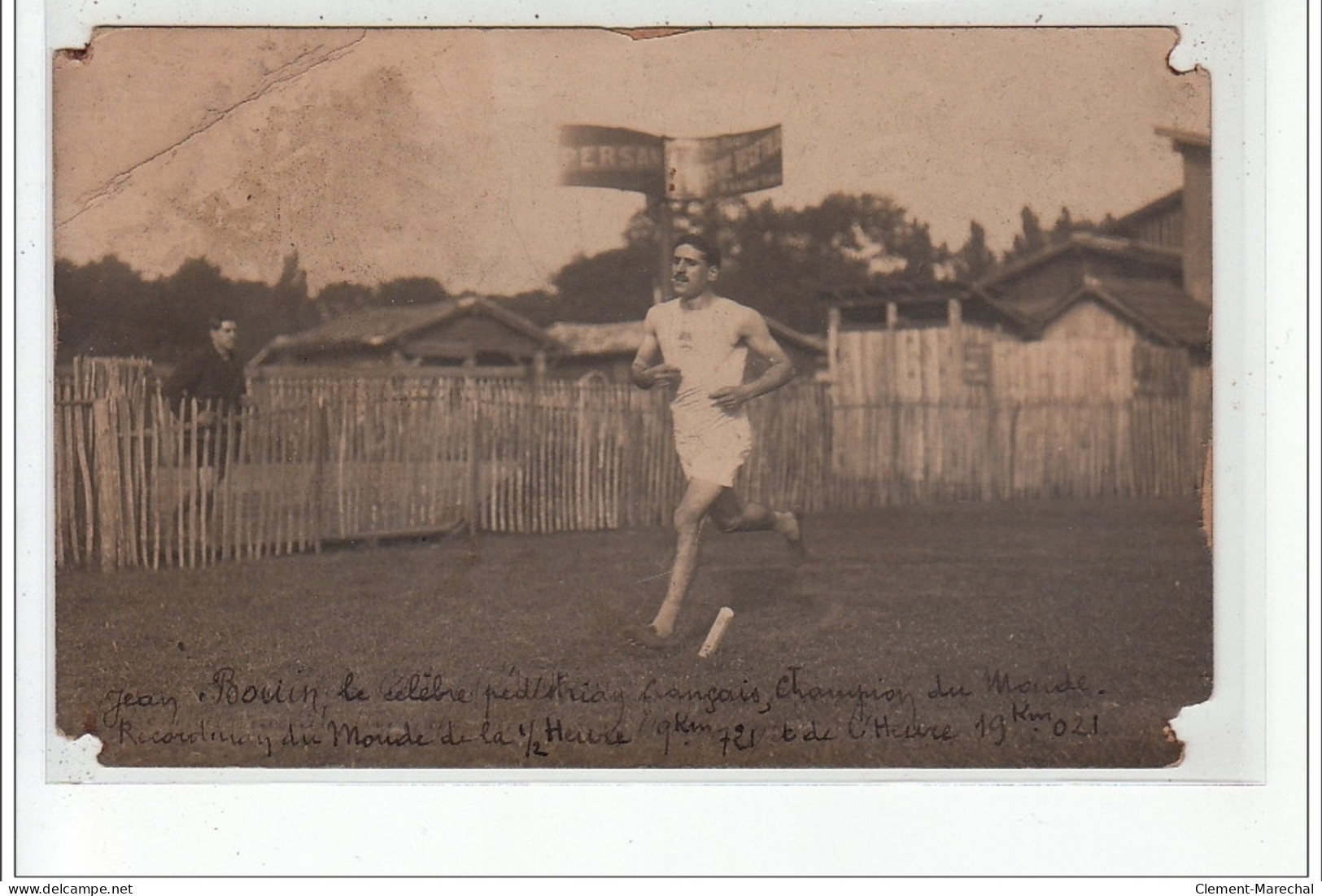 LANGON - CARTE PHOTO - Jean Bouin, Pédestrian Champion Du Monde De Course à Pied -  état - Langon