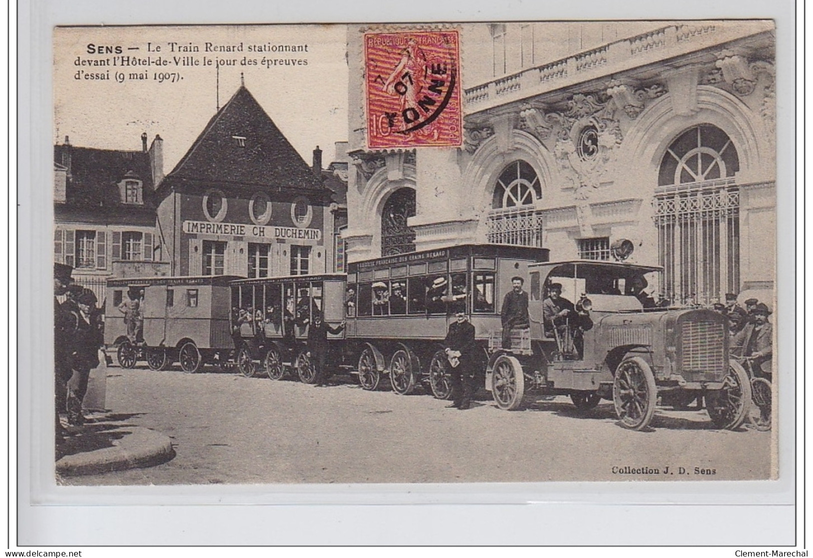 SENS : Le Train Renard Lors Des épreuves D'essai En 1907 - Bon état  (un Coin Plié) - Sens