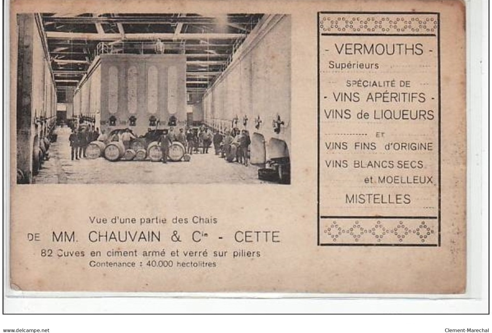 CETTE (SETE) : Distillerie CHAUVAIN  - Très Bon état - Sete (Cette)