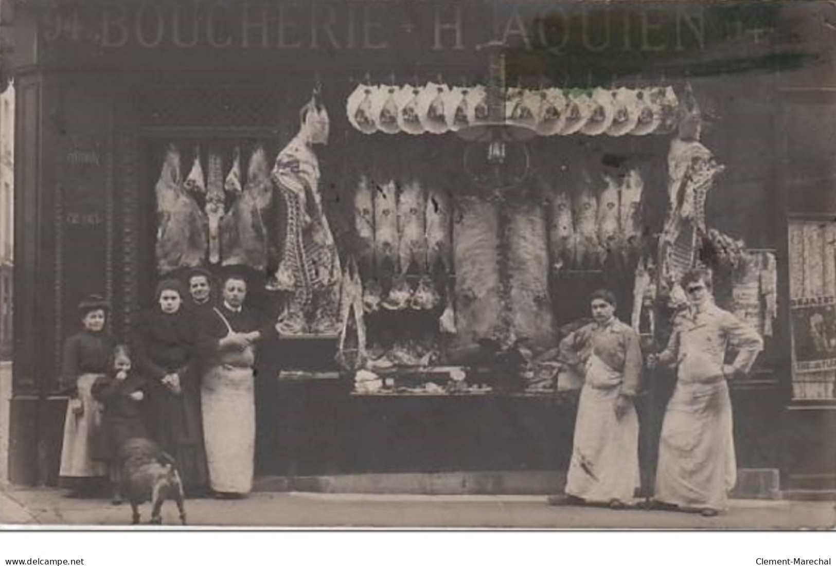 PARIS : Carte Photo De La Boucherie AQUIEN Au 94 Rue Vieille Du Temple - 3ème Arr- Très Bon état - Distrito: 03