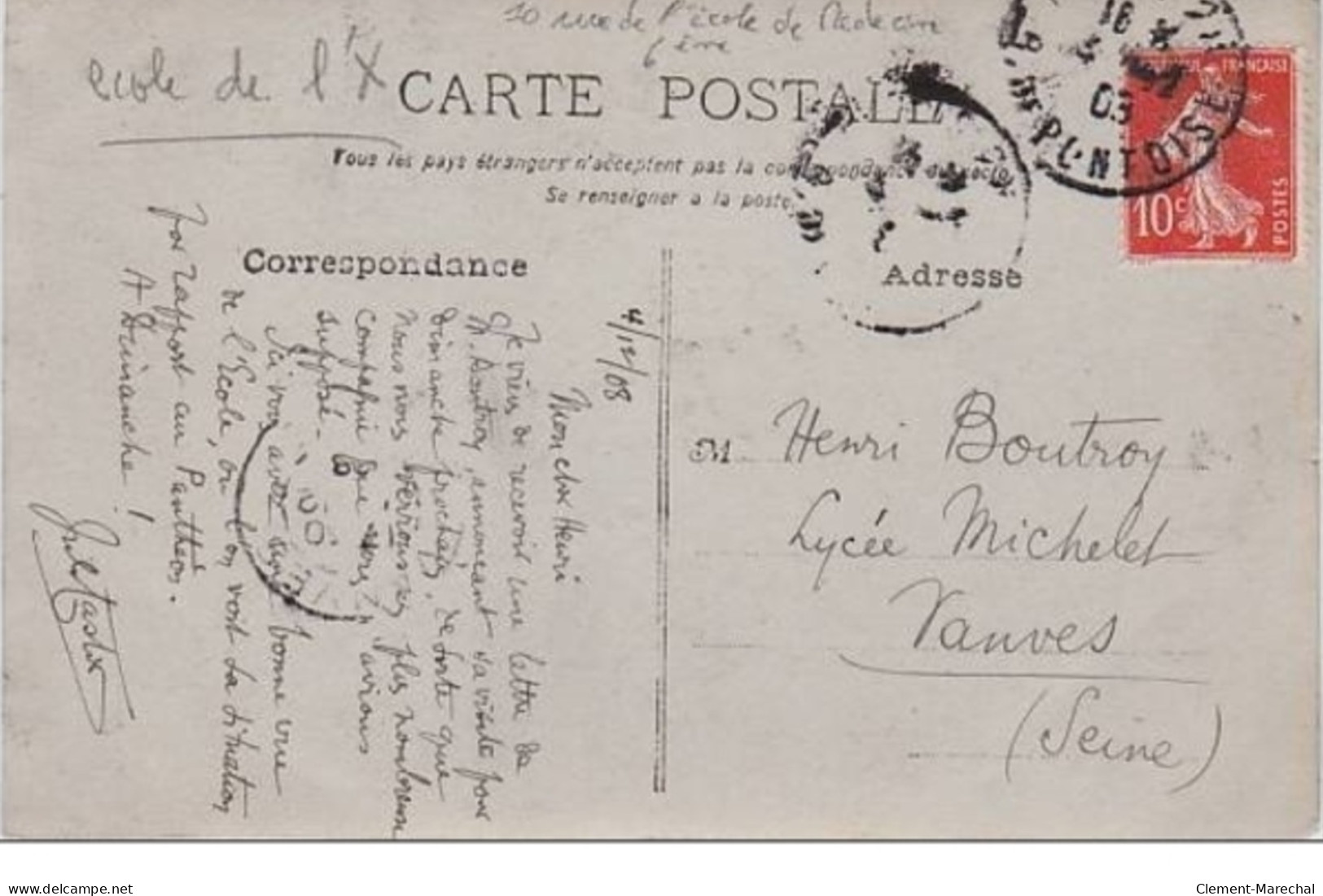 PARIS : Carte Photo : Lot De 2 Cpa De L'école Polytechnique Vers 1908 - 6ème Arr - Très Bon état - District 06