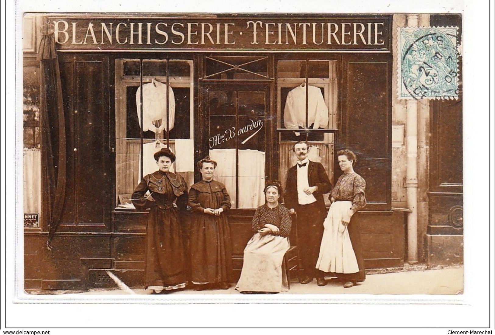 PARIS 20 : Carte Photo De La Blanchisserie Teinturerie BOURDIN Au 54 Rue Piat - Très Bon état - Paris (20)