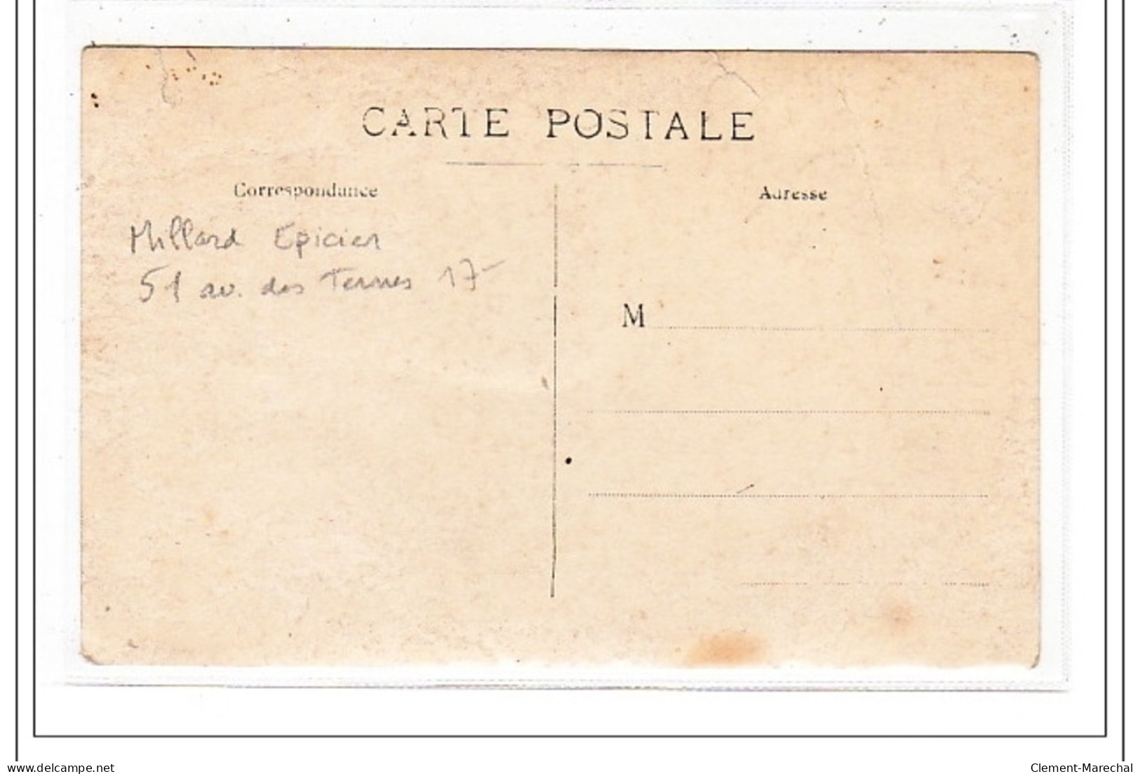 PARIS 17 : Carte Photo De L'épicerie MILLARD Au 51 Avenue Des Ternes -  état (plis) - Paris (17)