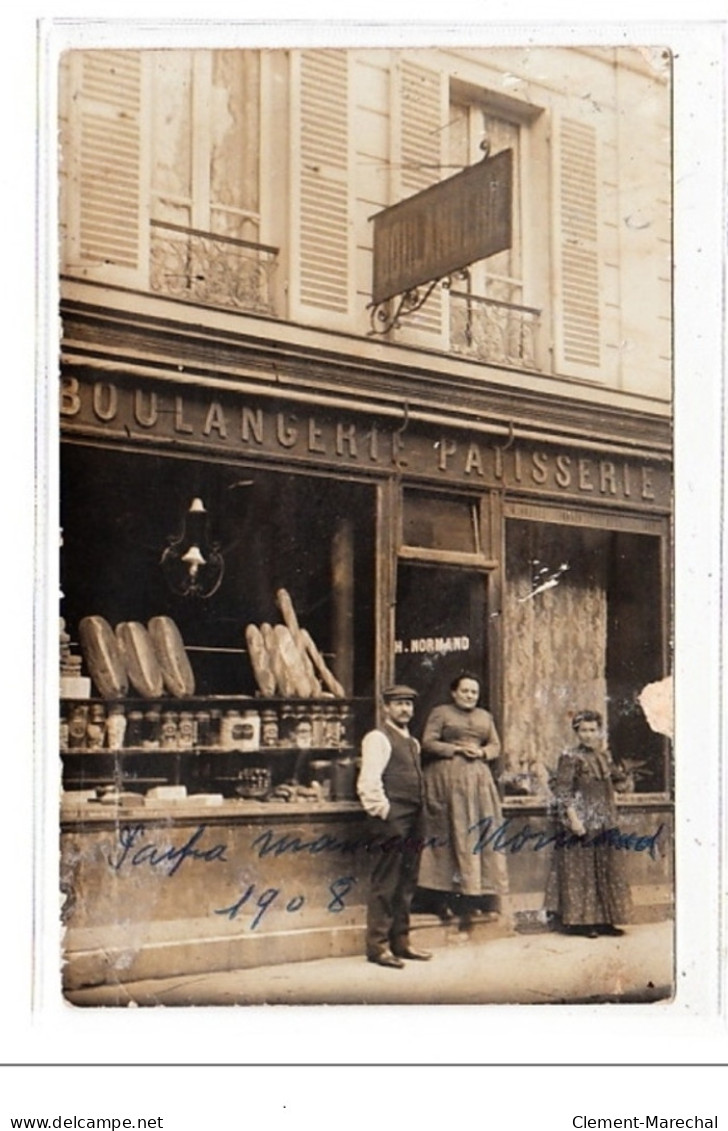 PARIS 15 : Carte Photo De La Boulangerie Patisserie Normand - Très Bon état - Distrito: 15