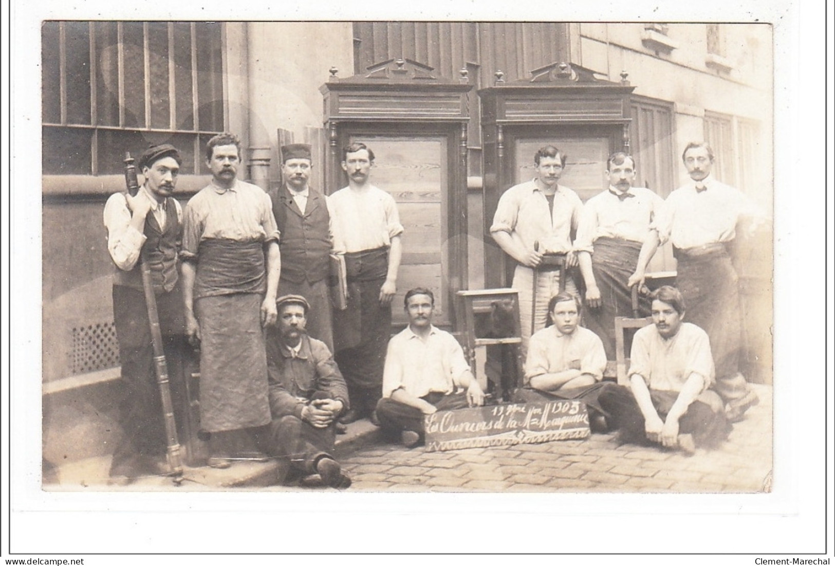 PARIS 11 : Carte Photo Des ébenistes De La Maison Marquinié (avenue Philippe Auguste) (bois) - Très Bon état - Paris (11)