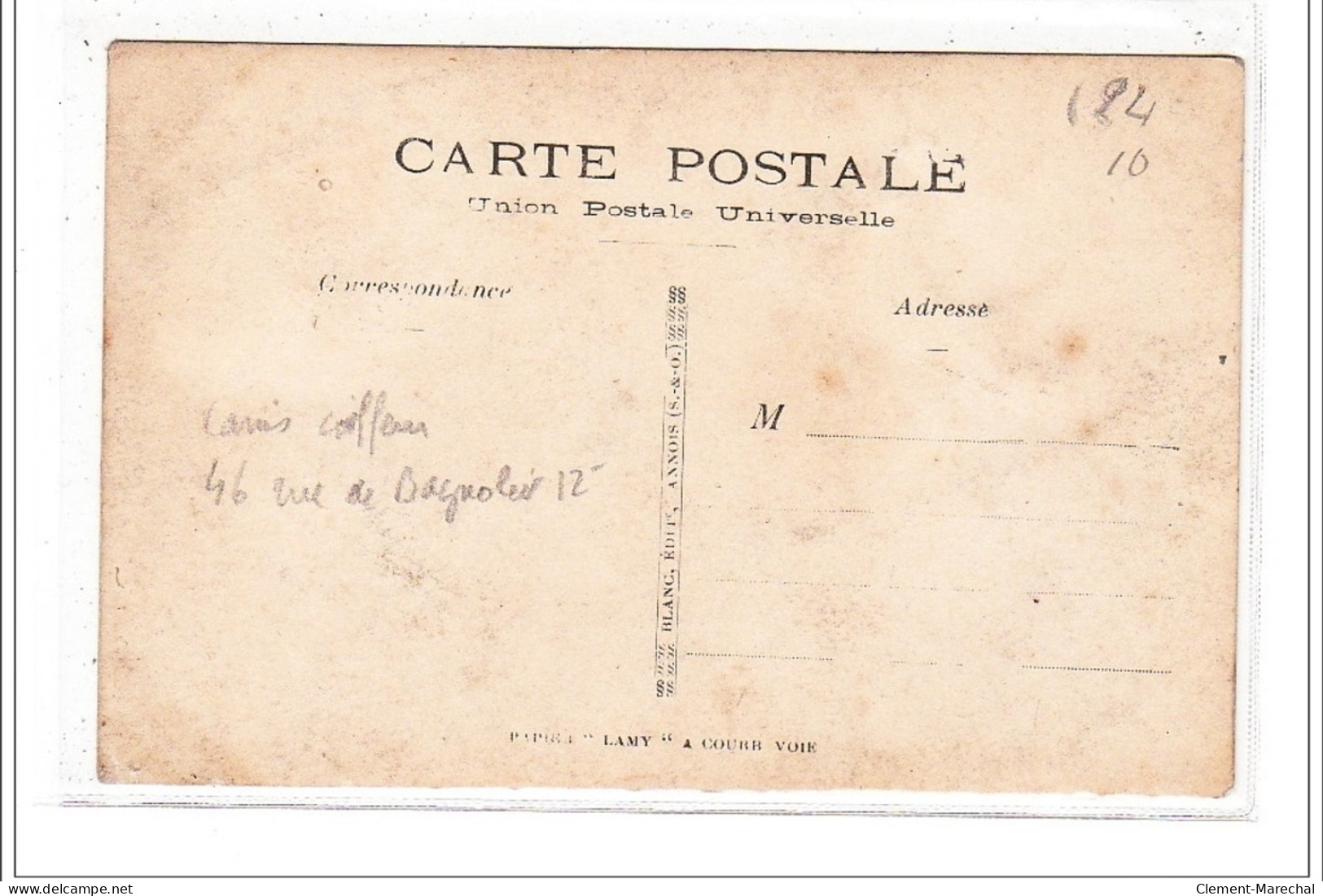 PARIS 12 : Carte Photo Du Salon De Coiffure CANIS (46 Rue De Bagnolet) - Très Bon état - Paris (20)