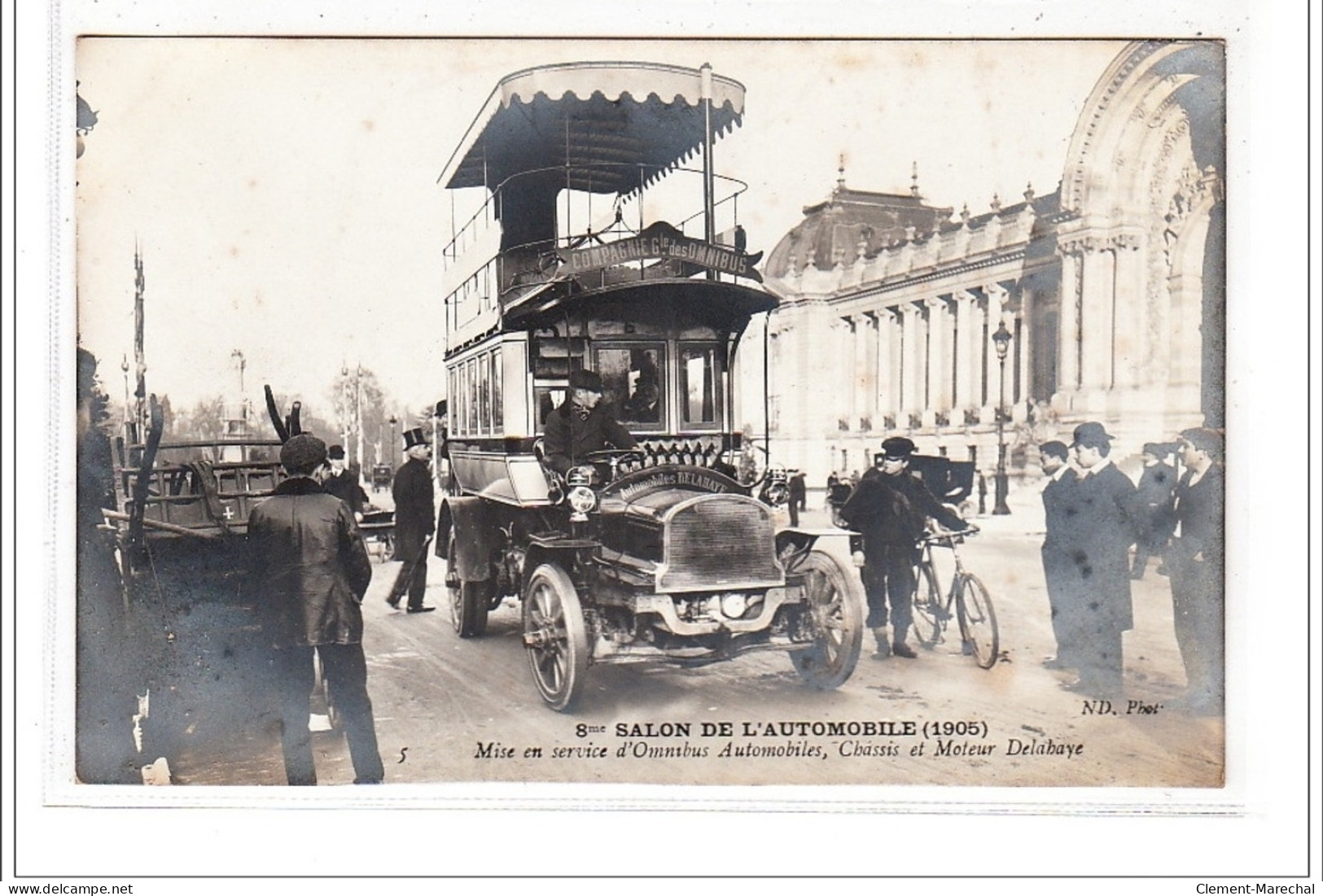 PARIS : Carte Photo D&acute;un Autobus Delahaye Au Salon De L&acute;automobile En 1905 -  Très Bon état - Transporte Público