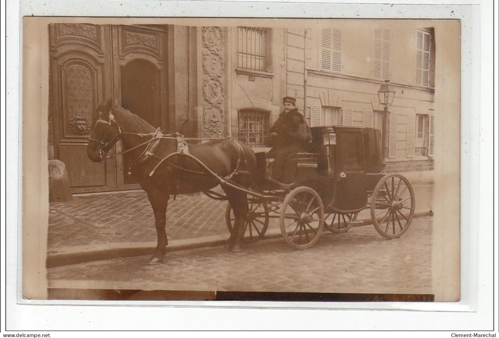 PARIS - CARTE PHOTO - ATTELAGE - Très Bon état - Transporte Público