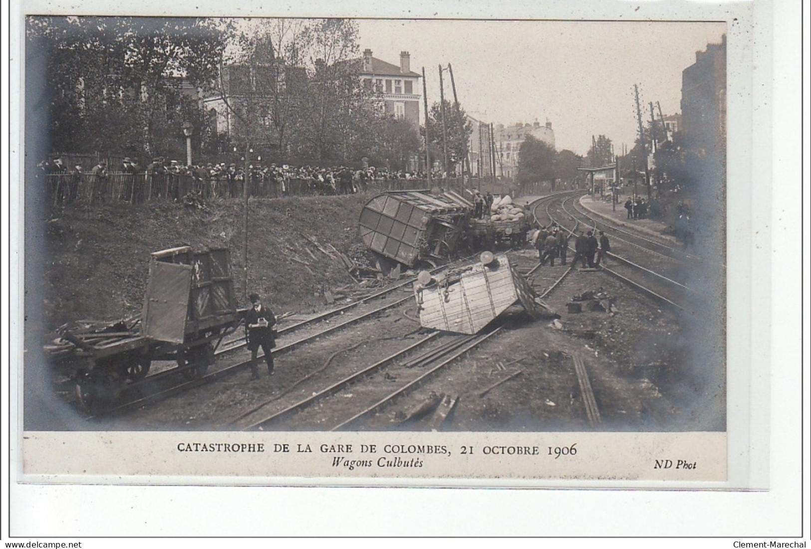 COLOMBES - Catastrophe De La Gare De Colombes 21 Octobre 1906 - Wagons Culbutés - Très Bon état - Colombes