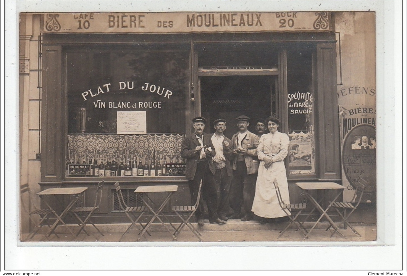 MEULAN - CARTE PHOTO - Café """"Bière Des Moulineaux"""" Charles Voisin, Aviateur (?) - Très Bon état - Meulan