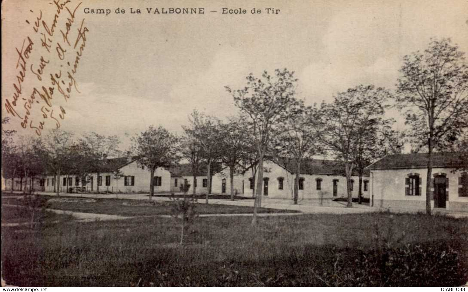 CAMP DE LA VALBONNE  ( AIN )  LOT DE 2 CARTES. VUE GENERALE DES TENTES . ECOLE DE TIR - Kazerne
