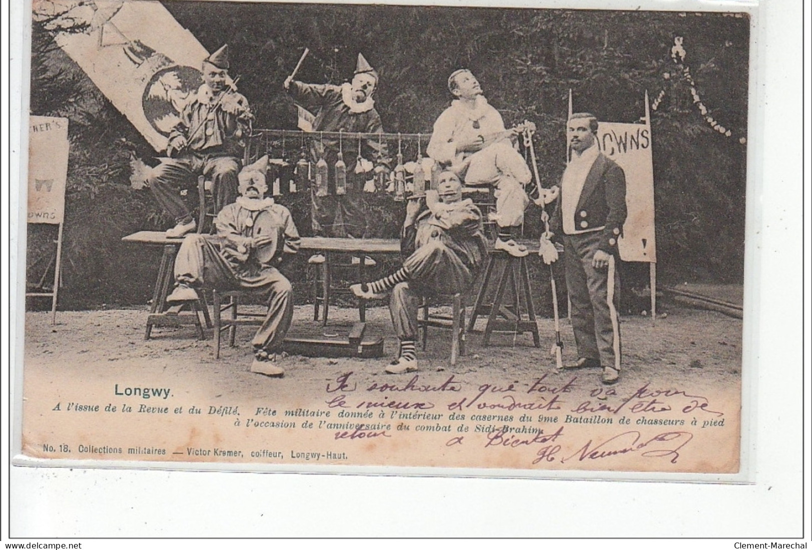 LONGWY - Fête Militaire Pour L'anniversaire De Sidi-Brahim 9è Bat. Chasseurs à Pied - CLOWNS - MILITAIRE - Très Bon état - Longwy