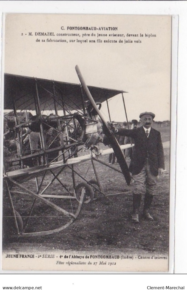 FONTGOMBAUD : Centre D&acute;oeuvre, Fete Regionales Du 27 Mai 1912 (aviation) - Tres Bon Etat - Autres & Non Classés