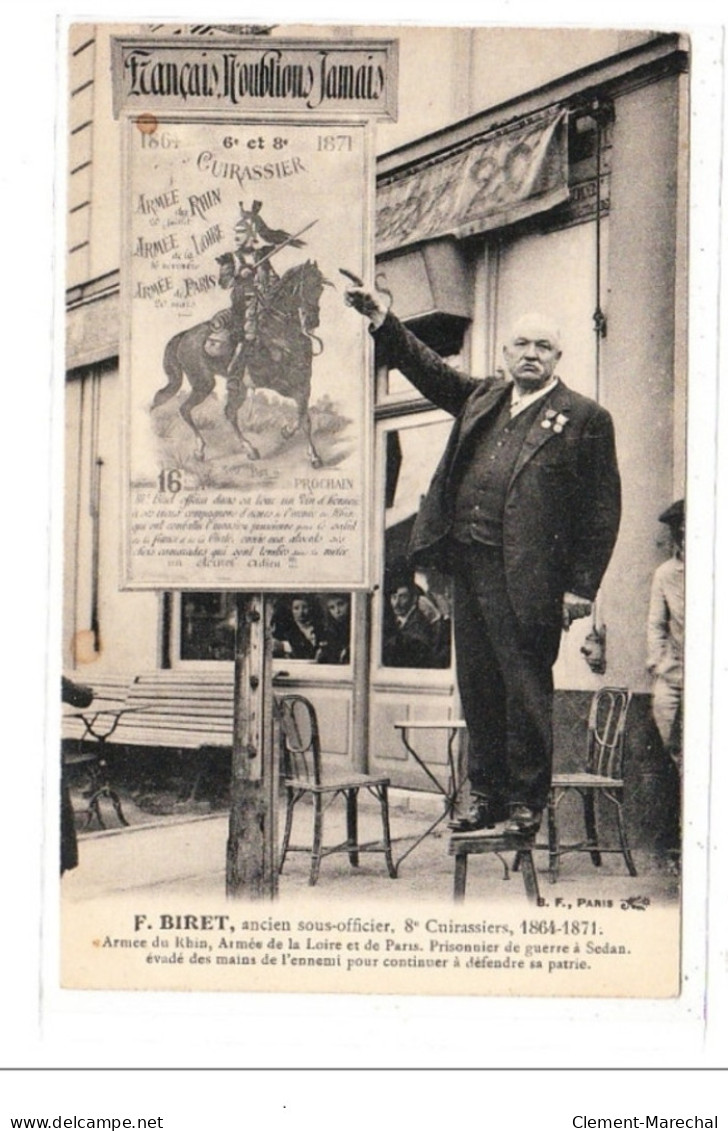 SEDAN - F. BIRET Ancien Sous-officier 8è Cuirrassiers Prisonnier De Guerre à SEDAN - Très Bon état - Sedan