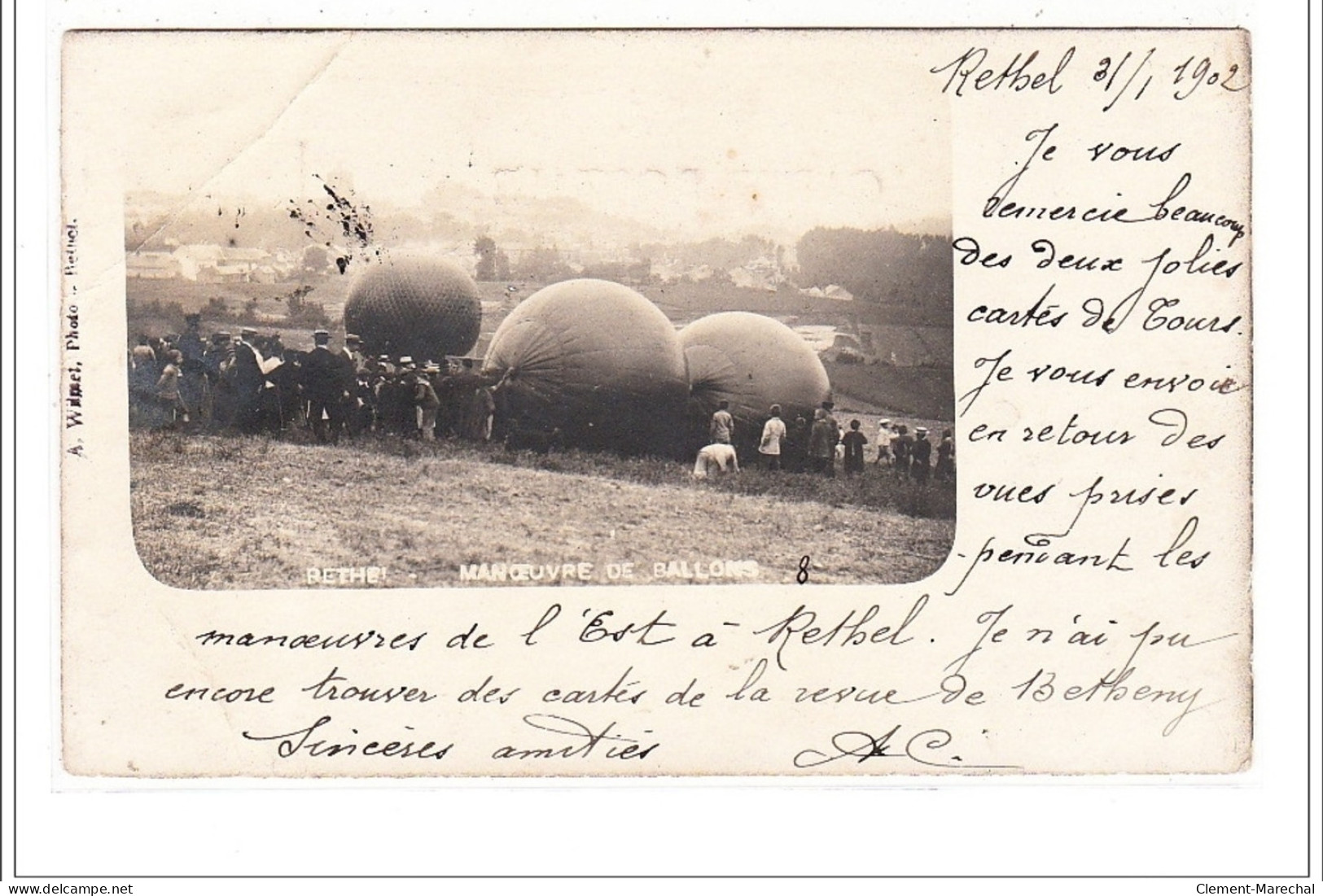 RETHEL - CARTE PHOTO - Manoeuvre De Ballons - état - Rethel