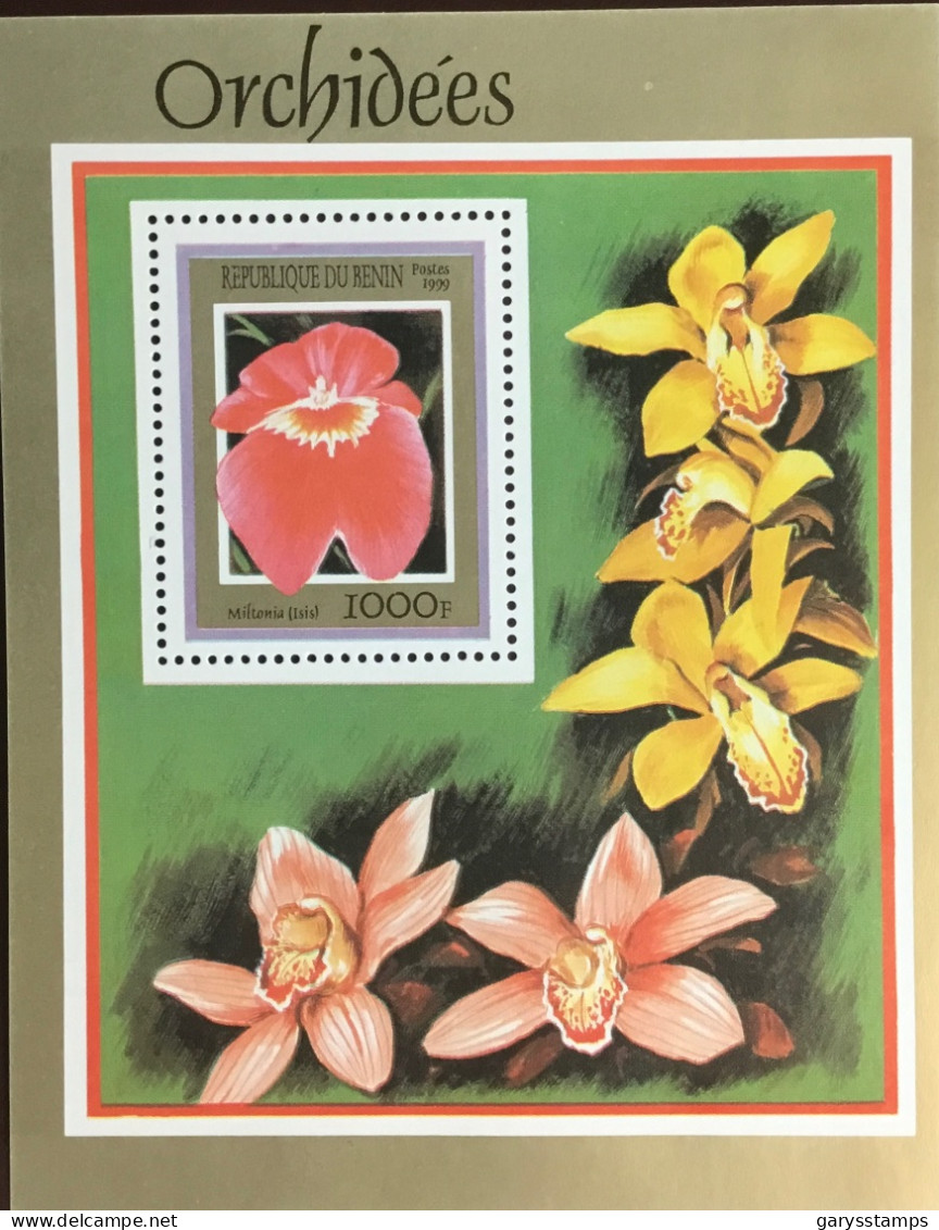 Benin 1999 Orchids Flowers Minisheet MNH - Orchideeën