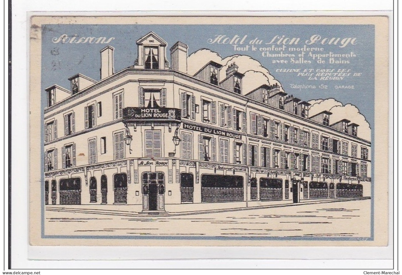 SOISSONS : Hotel Du Lion Rouge, Tout Le Confort Moderne - Tres Bon Etat - Soissons