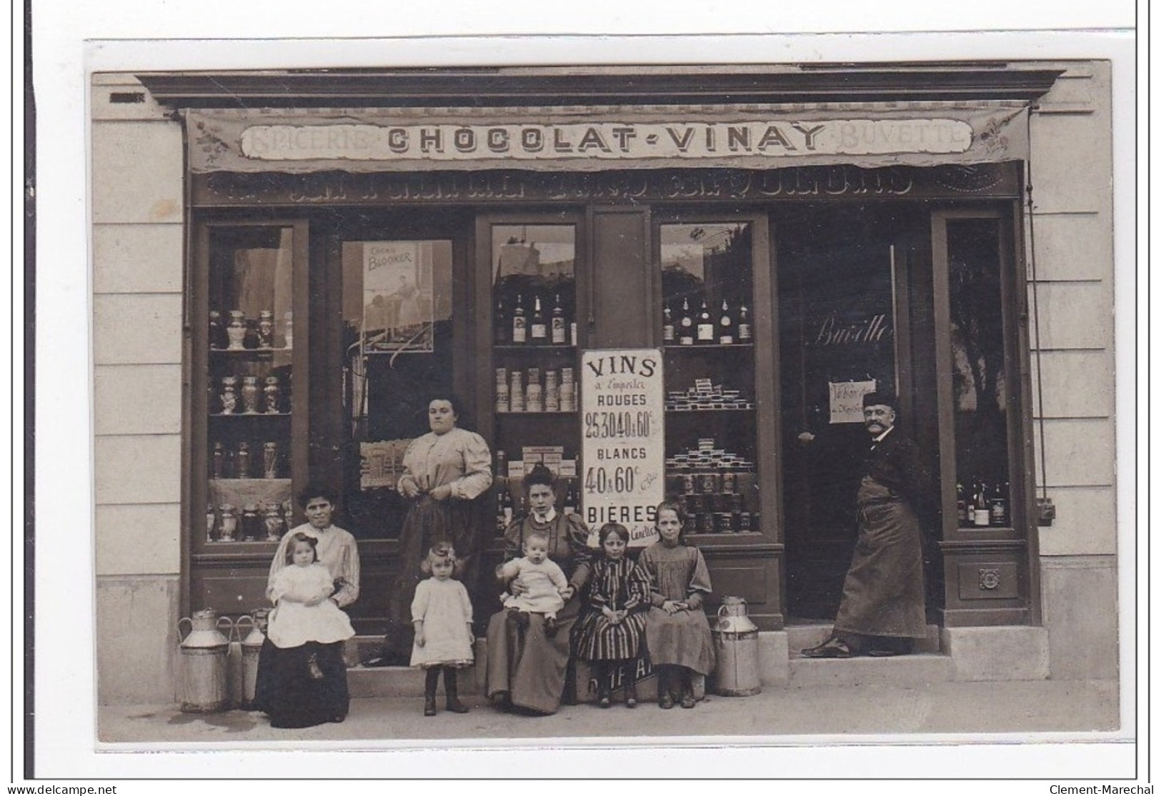 COURBEVOIE : Carte Photo De L'épicerie Bazille - Chocolat-vinay - Tres Bon Etat - Courbevoie