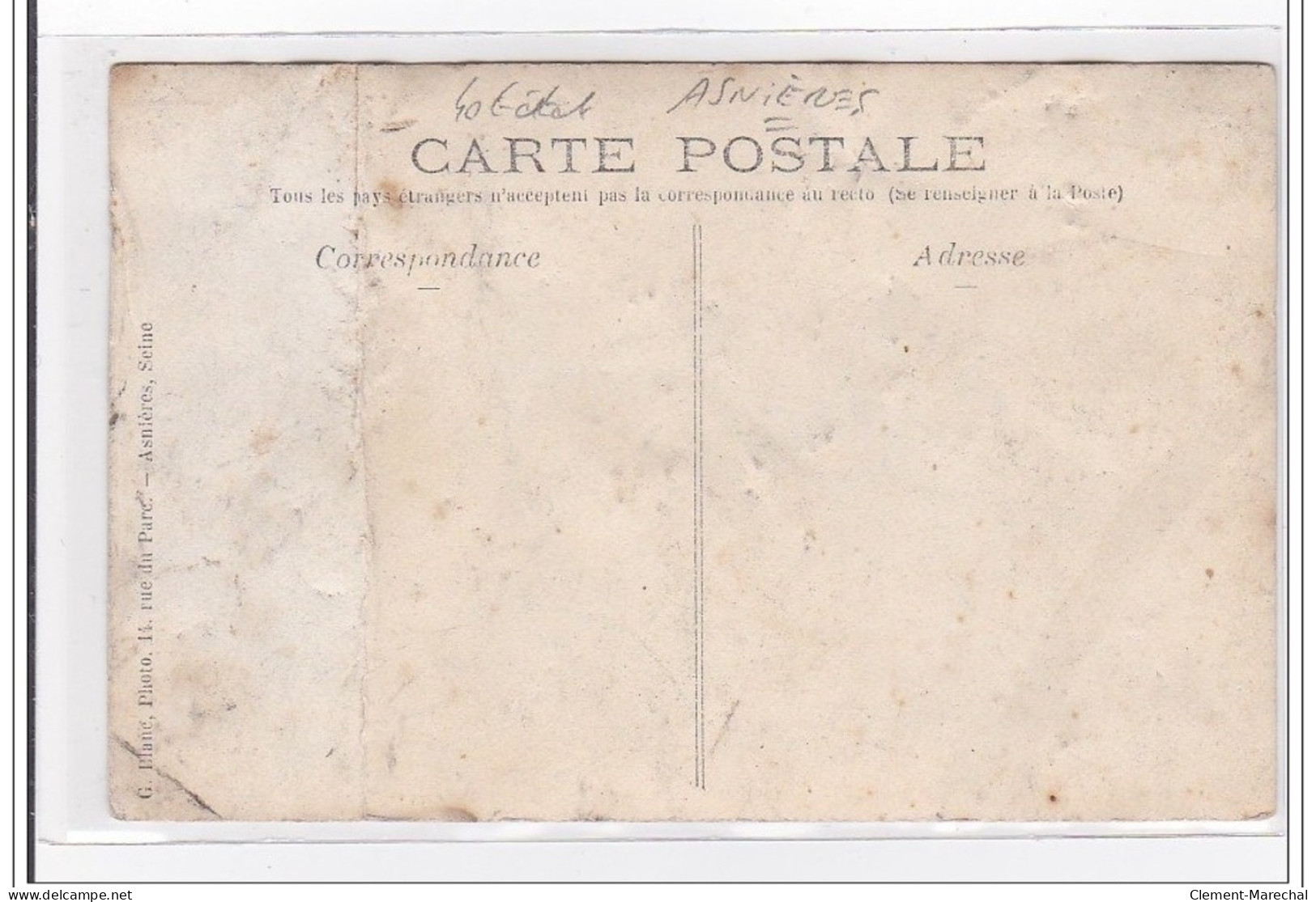 ASNIERES : Personnages (carte Photo) - Etat - Asnieres Sur Seine