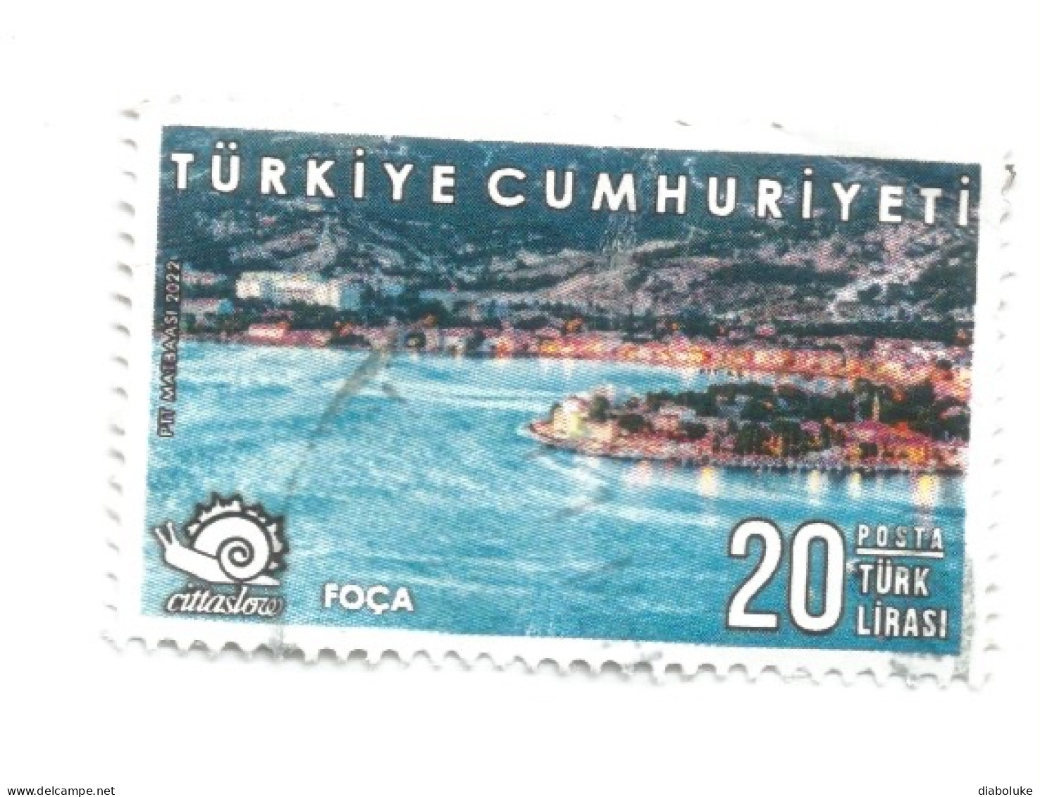 (TURKEY) 2022, CITIES IN THE SLOW CITY MOVEMENT, FOÇA - Used Stamp - Usados