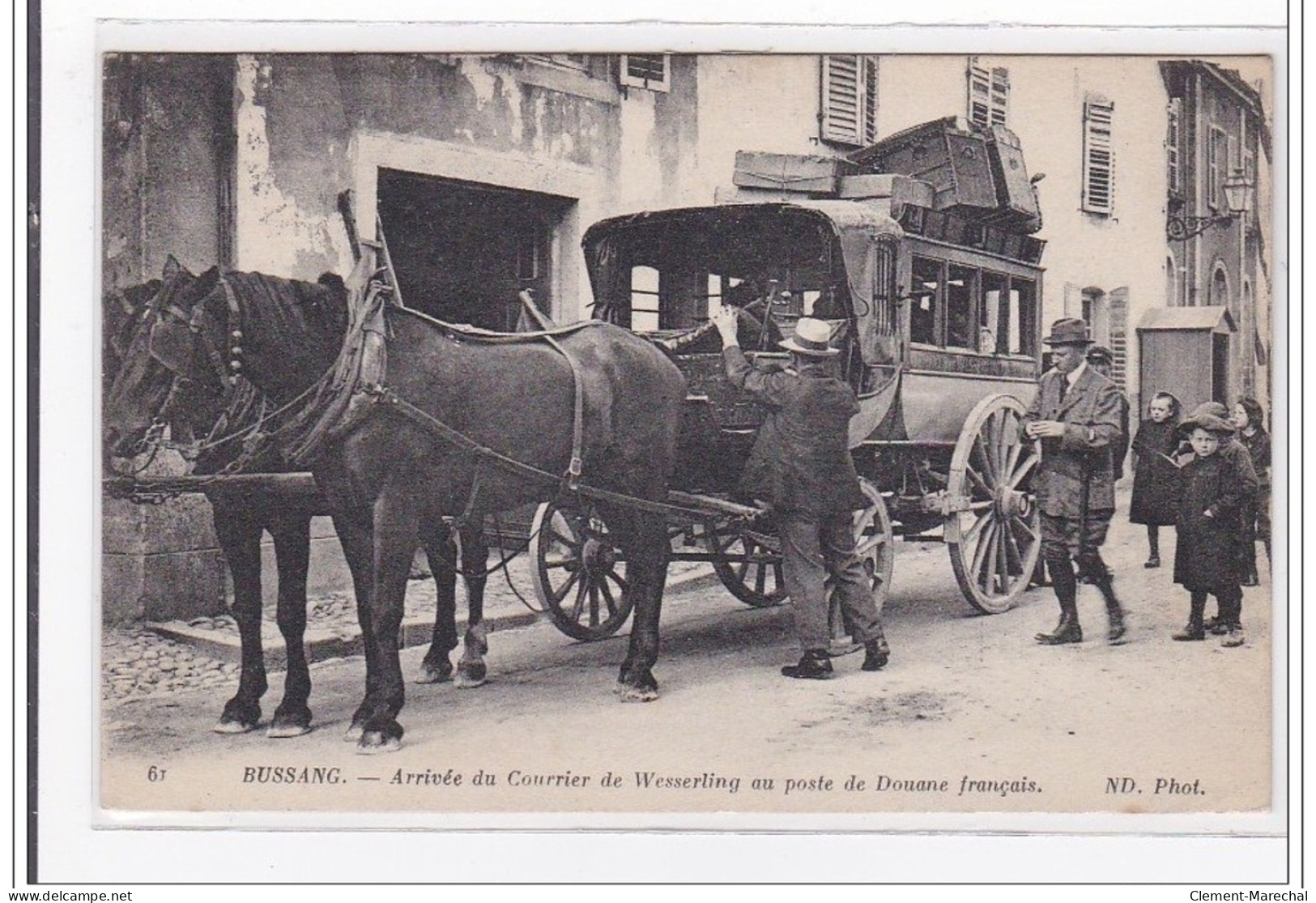 BUSSANG : Arrivée Du Courrier De Wesserling Au Poste De Douanne Francais - Tres Bon Etat - Bussang