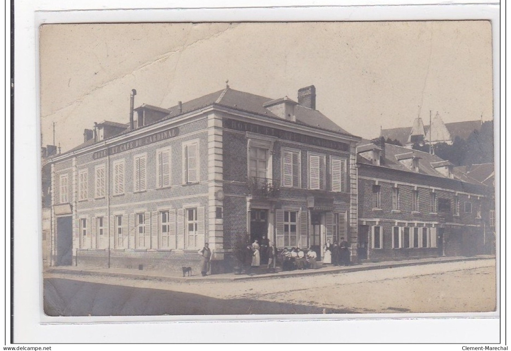 POIX : Carte Photo De L'hotel Et Café Du Cardinal - Etat - Poix-de-Picardie