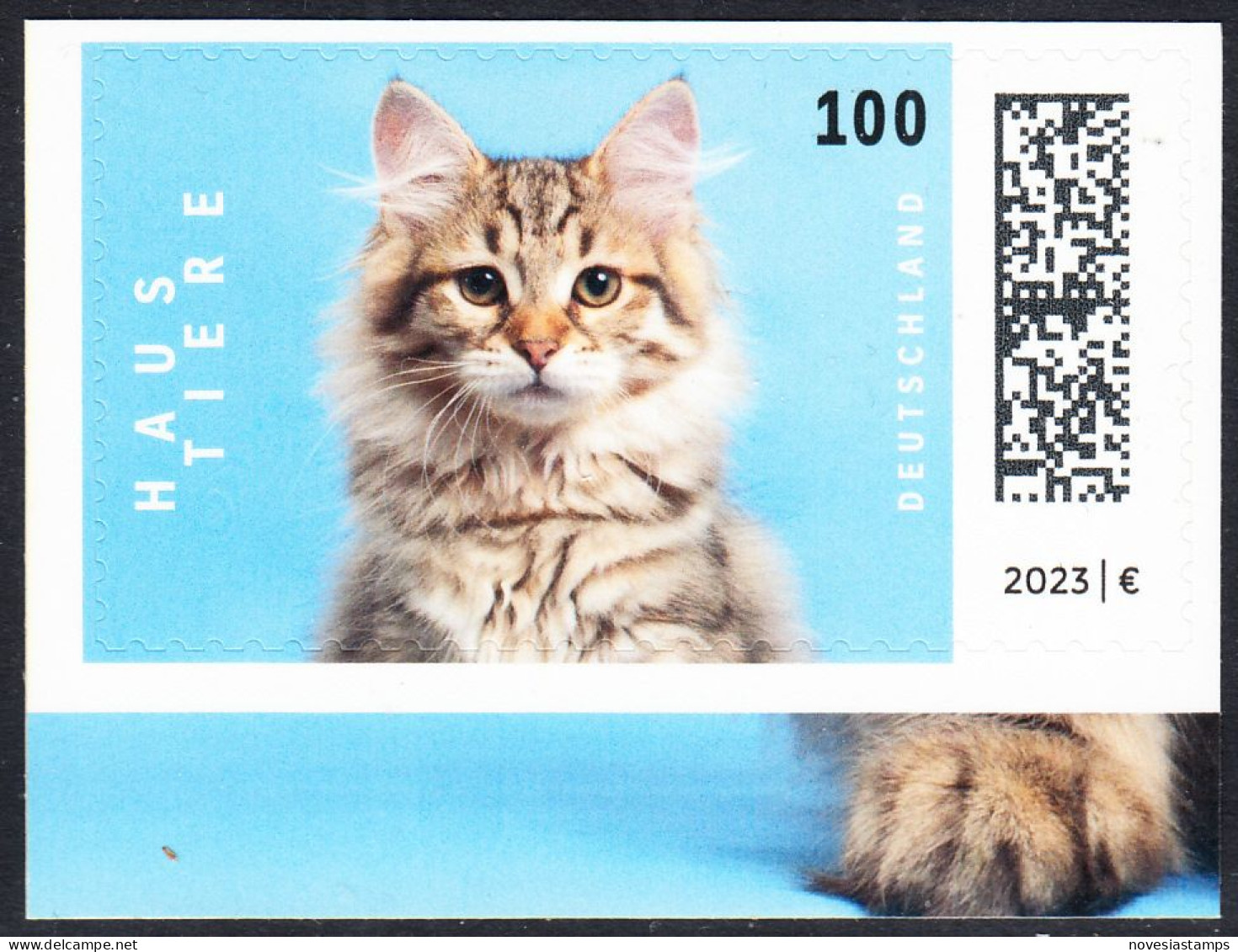 !a! GERMANY 2023 Mi. 3751 MNH SINGLE (from Folioset / B) (self-adhesive) - Pets: Cat - Unused Stamps