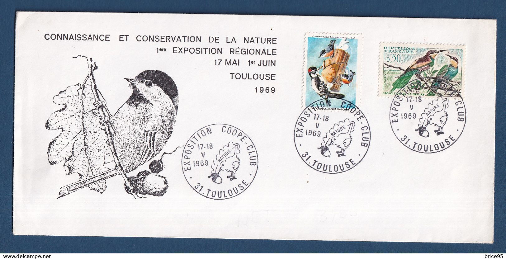 France - YT N° 1276 - Sur Lettre - Connaissance Et Conversation De La Nature - Exposition Régionale - Toulouse - 1969 - Expediciones Antárticas