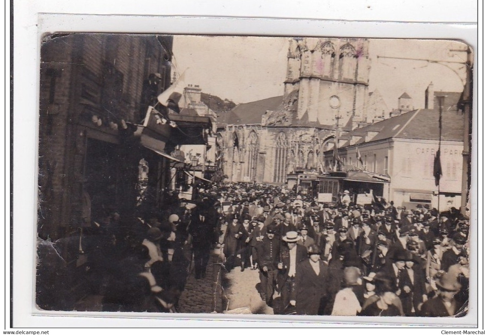 HARFLEUR : Carte Photo Du Tramway - état (coins Arrondis Et Une Petite Déchirure) - Harfleur