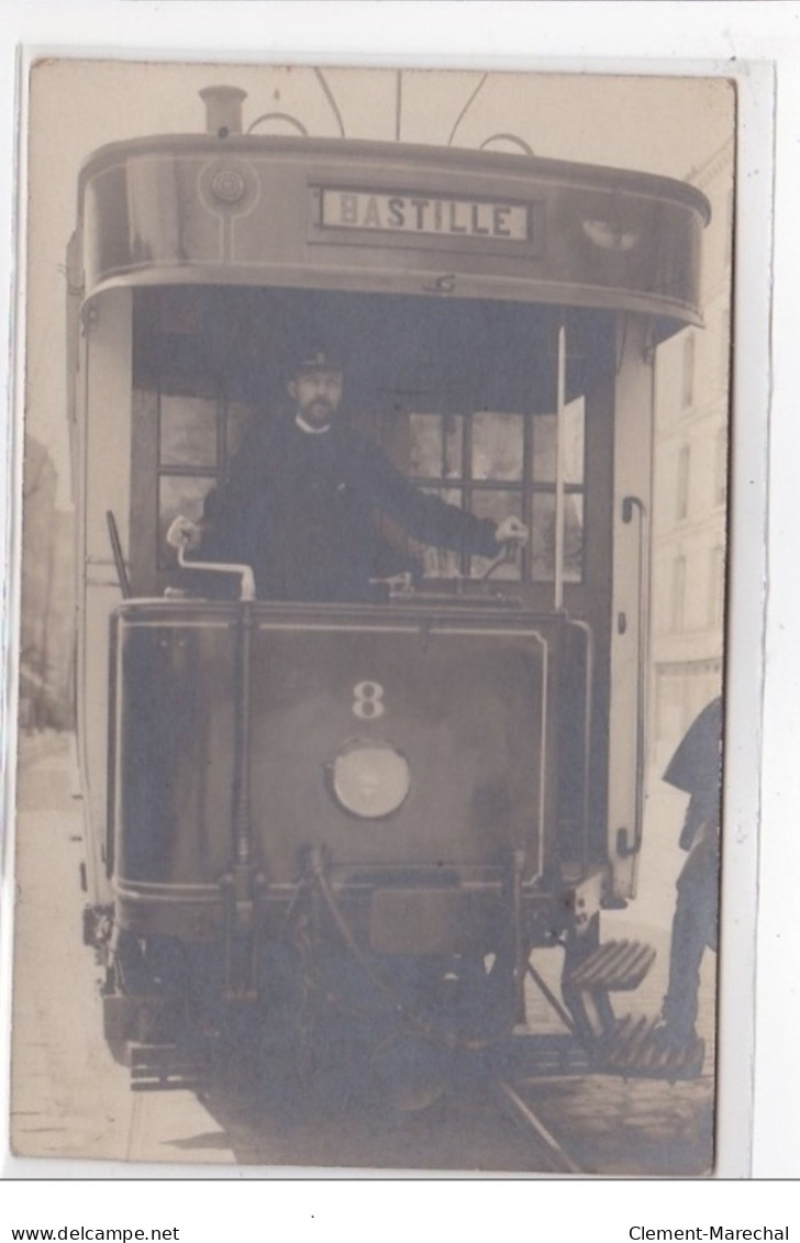 PARIS : Carte Photo D'un Tramway (ligne De Bastille) - Très Bon état - Openbaar Vervoer