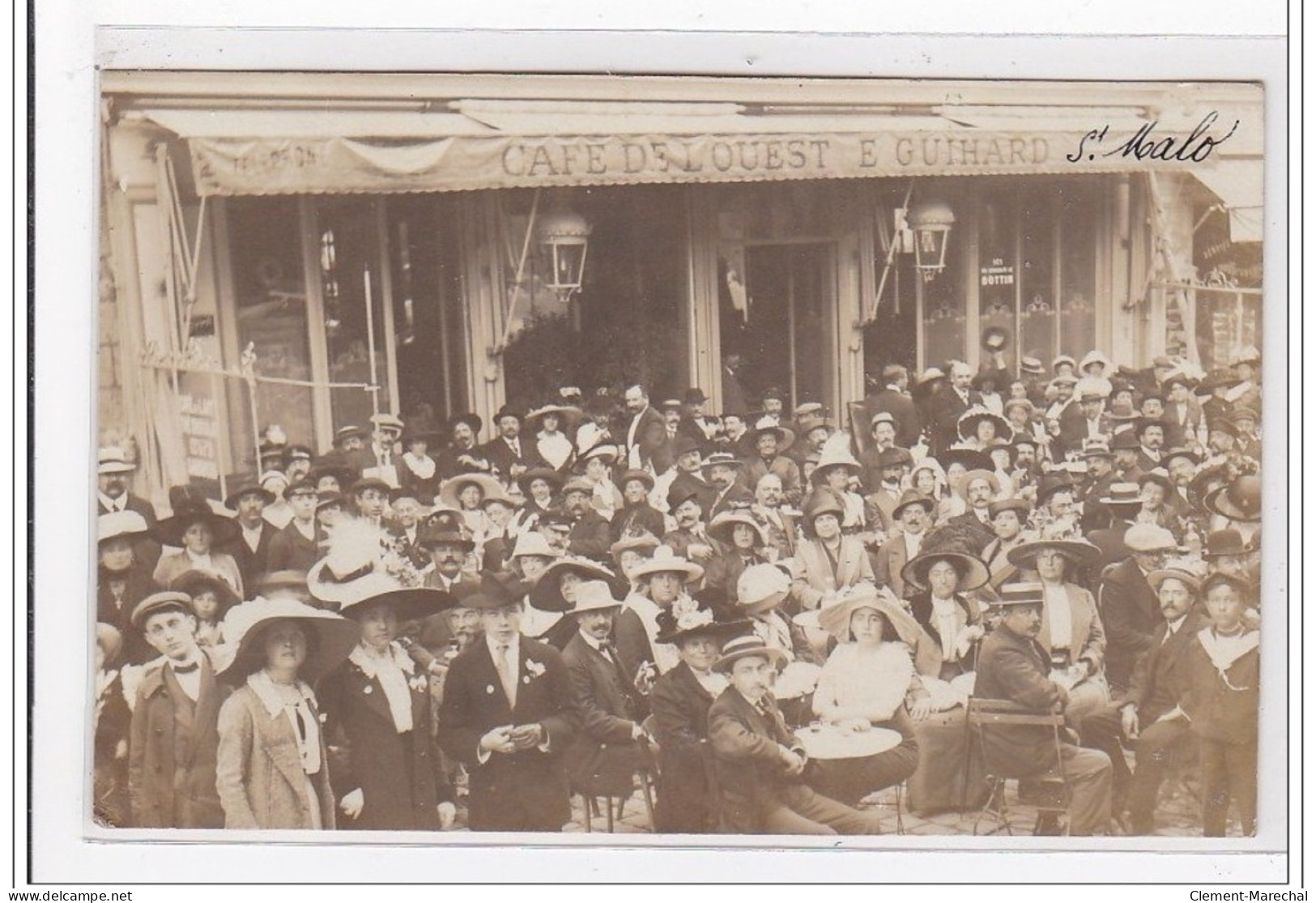 SAINT MALO : Carte Photo Du Café De L'Ouest (GUIHARD) - Très Bon état - Saint Malo