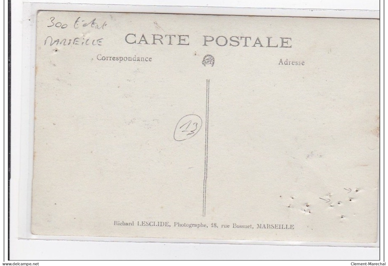 MARSEILLE : Carte Photo De La Bijouterie Horlogerie MAS - état (trous) - Unclassified