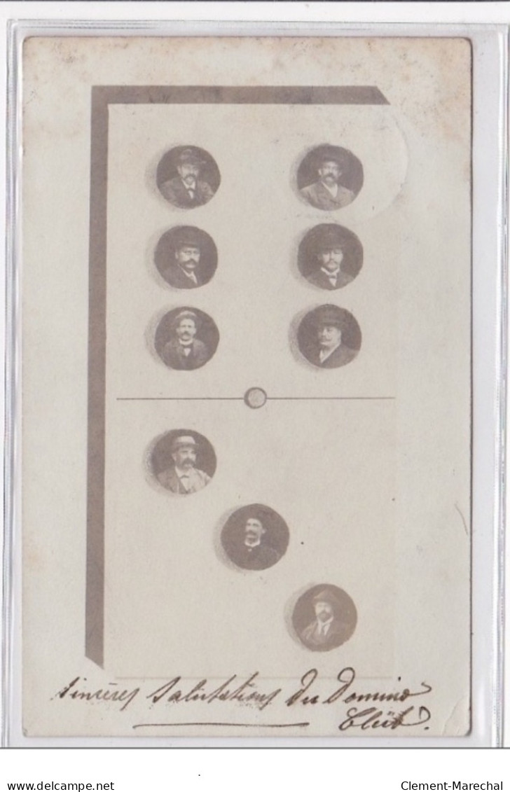 MULHOUSE : Carte Photo Du Club De Dominos Vers 1900 (surréalisme) - Tres Bon Etat - Mulhouse