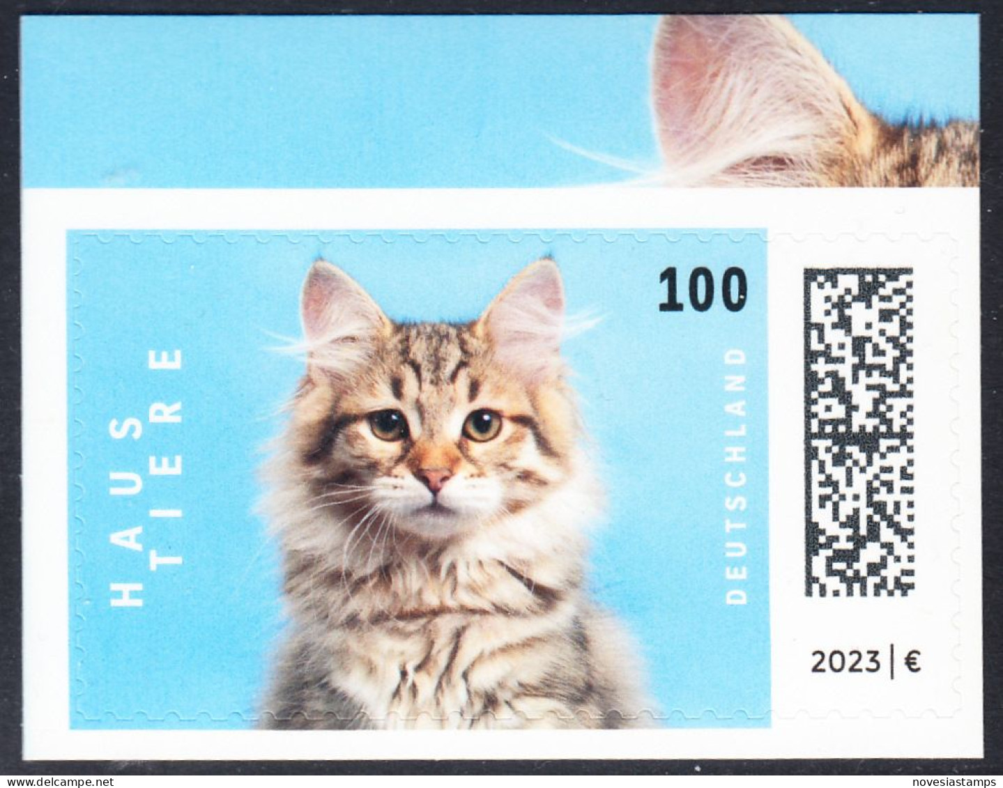 !a! GERMANY 2023 Mi. 3751 MNH SINGLE (from Folioset / T1) (self-adhesive) - Pets: Cat - Nuovi