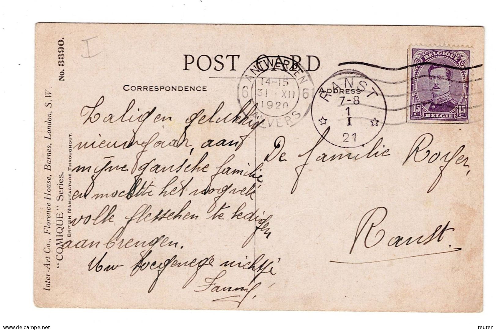 Relais Bierwart, Ranst, Strombeek Bever, Groot Bijgaarden ,  4 Wenskaarten - Postmarks With Stars