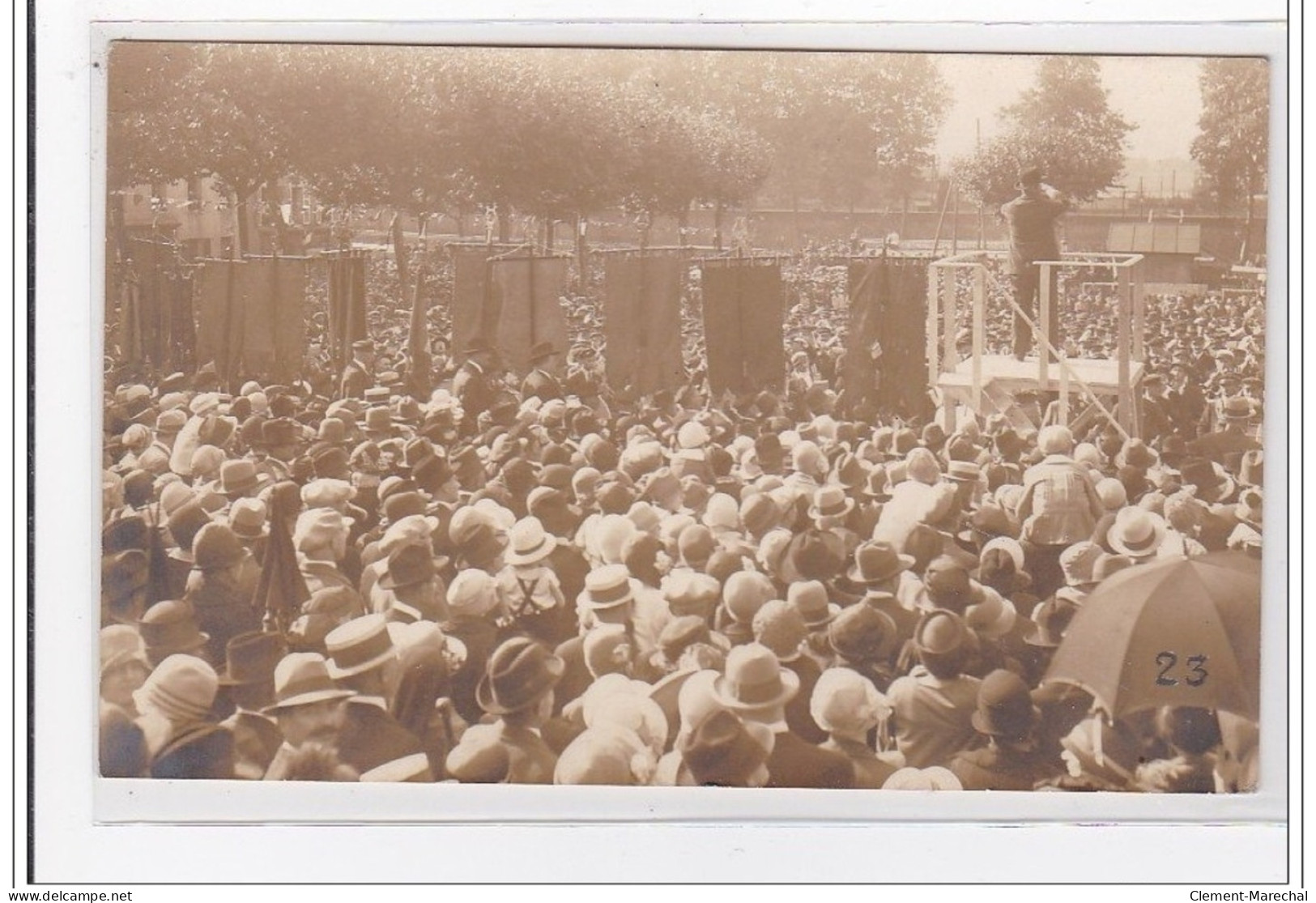 MONCEAU-les-MINES : Festival De 1920/25?, Mr. Lefort Dirige Sur L'estrade 2CPA - Tres Bon Etat - Montceau Les Mines