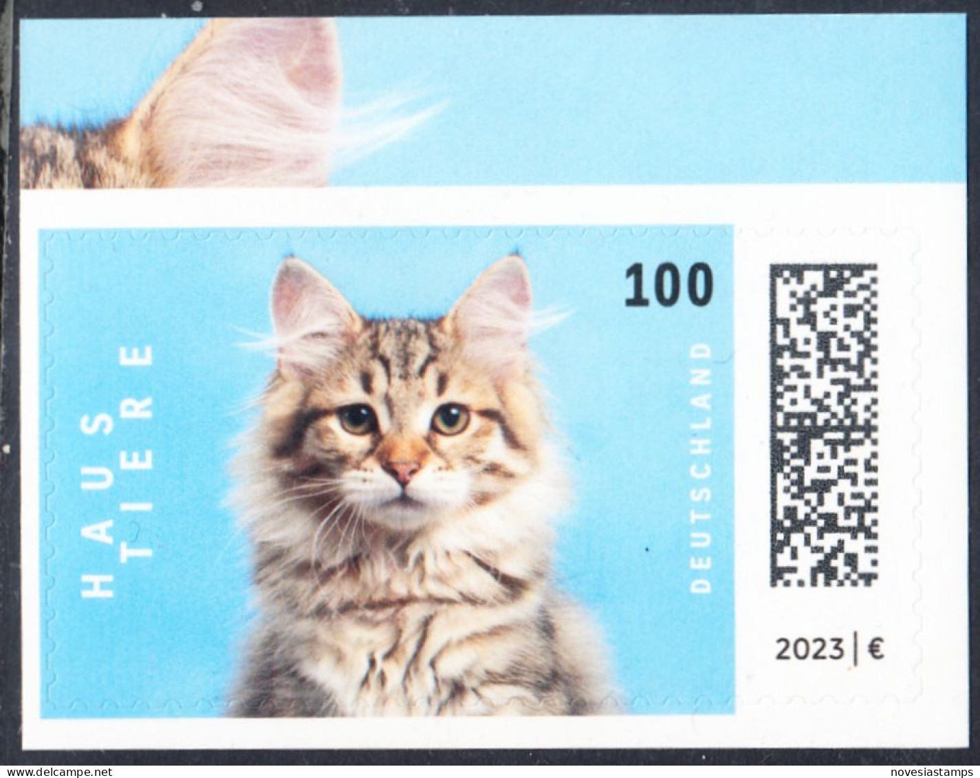 !a! GERMANY 2023 Mi. 3751 MNH SINGLE (from Folioset / T2) (self-adhesive) - Pets: Cat - Nuovi