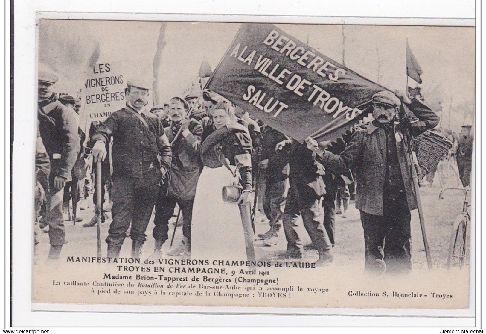 TROYES EN CHAMPAGNE : Manifestation Des Vignerons Champenois De L&acute;aube 9 Avril 1911 - Tres Bon Etat - Romilly-sur-Seine